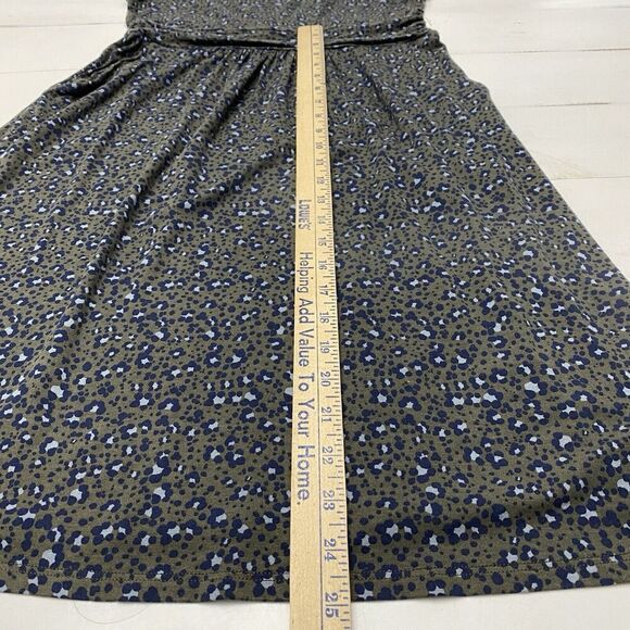 Boden Amelie Jersey Stretch Knit Dress Green Leopard Print Women's Sz 6R Pockets - Picture 11 of 16